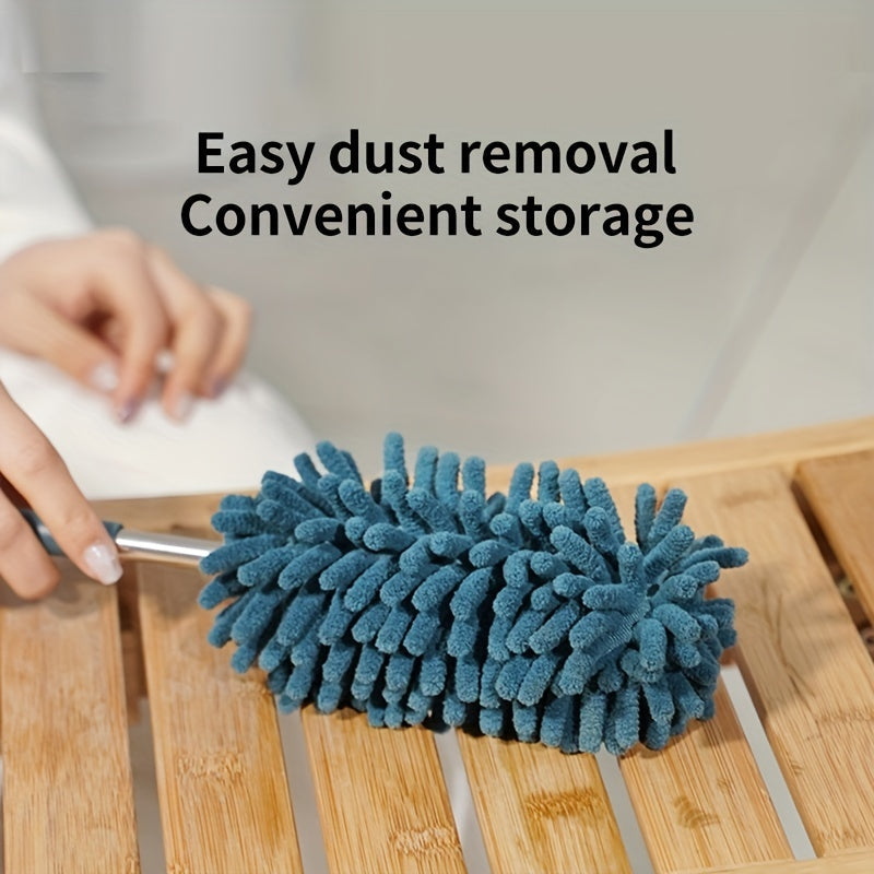 Retractable Rod Microfiber Dust Removal Brush: This cleaning tool is hand washable and suitable for use in offices, cars, windows, furniture, and ceiling fans.