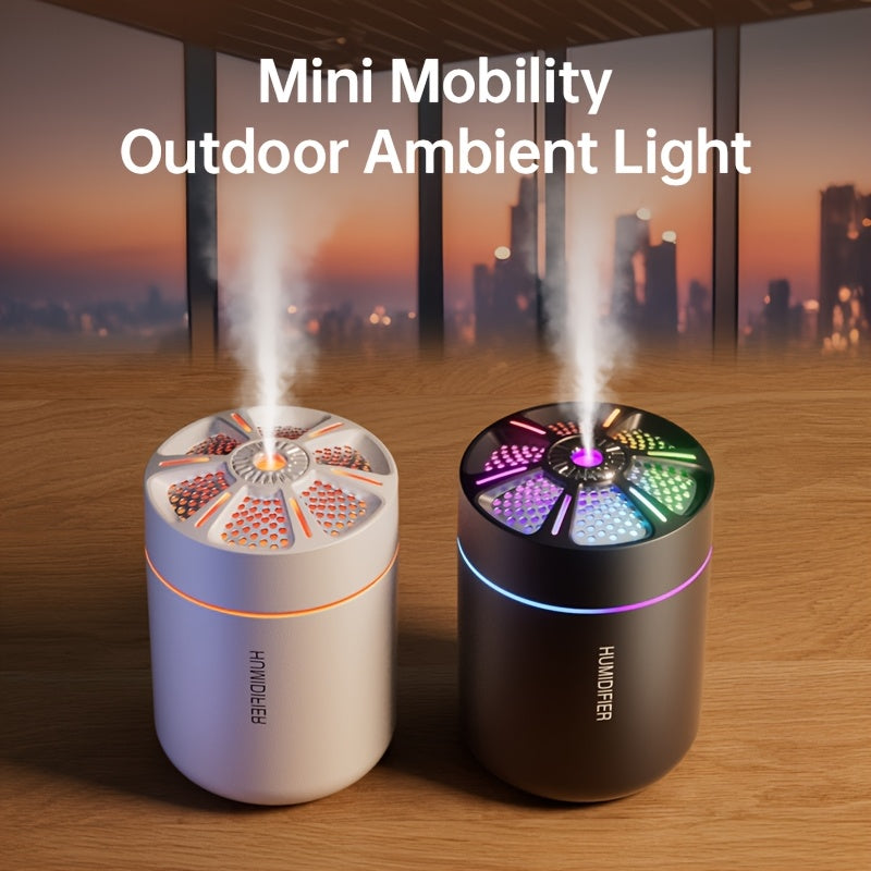 USB powered Nano Mist Humidifier for Car, Office, Bedroom - 180ml Capacity, Fragrance-Free - Safe for All Skin Types.