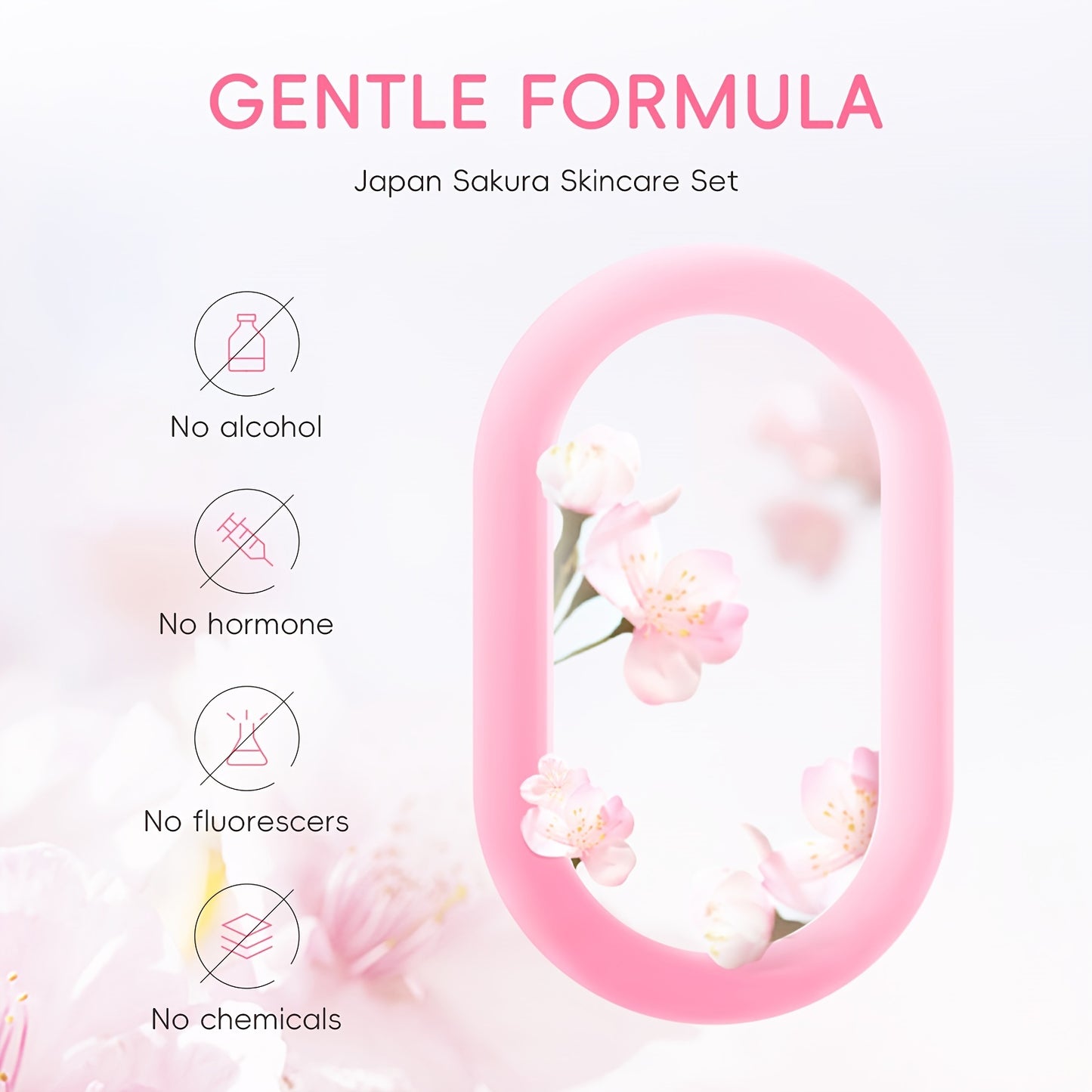 LAIKOU Japanese Cherry Blossom Skin Care Set includes Serum, Liquid Eye Cream, and Face Cream. Perfect as a skincare gift set.