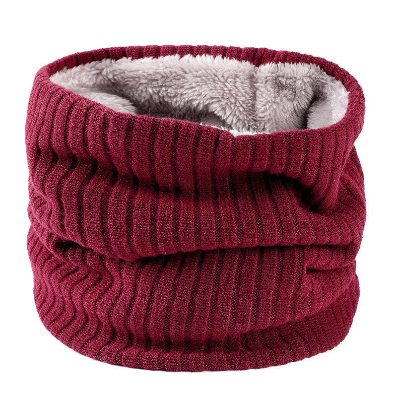 Thickened Solid Color Striped Neck Warmer for Men, Perfect Gift Idea for Winter