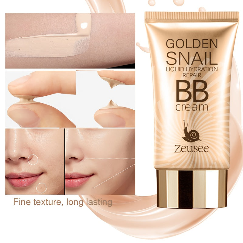 Golden Snail BB Cream: Moisturizing foundation primer, full coverage concealer for all skin types, matte finish, pore-hiding, blemish covering.