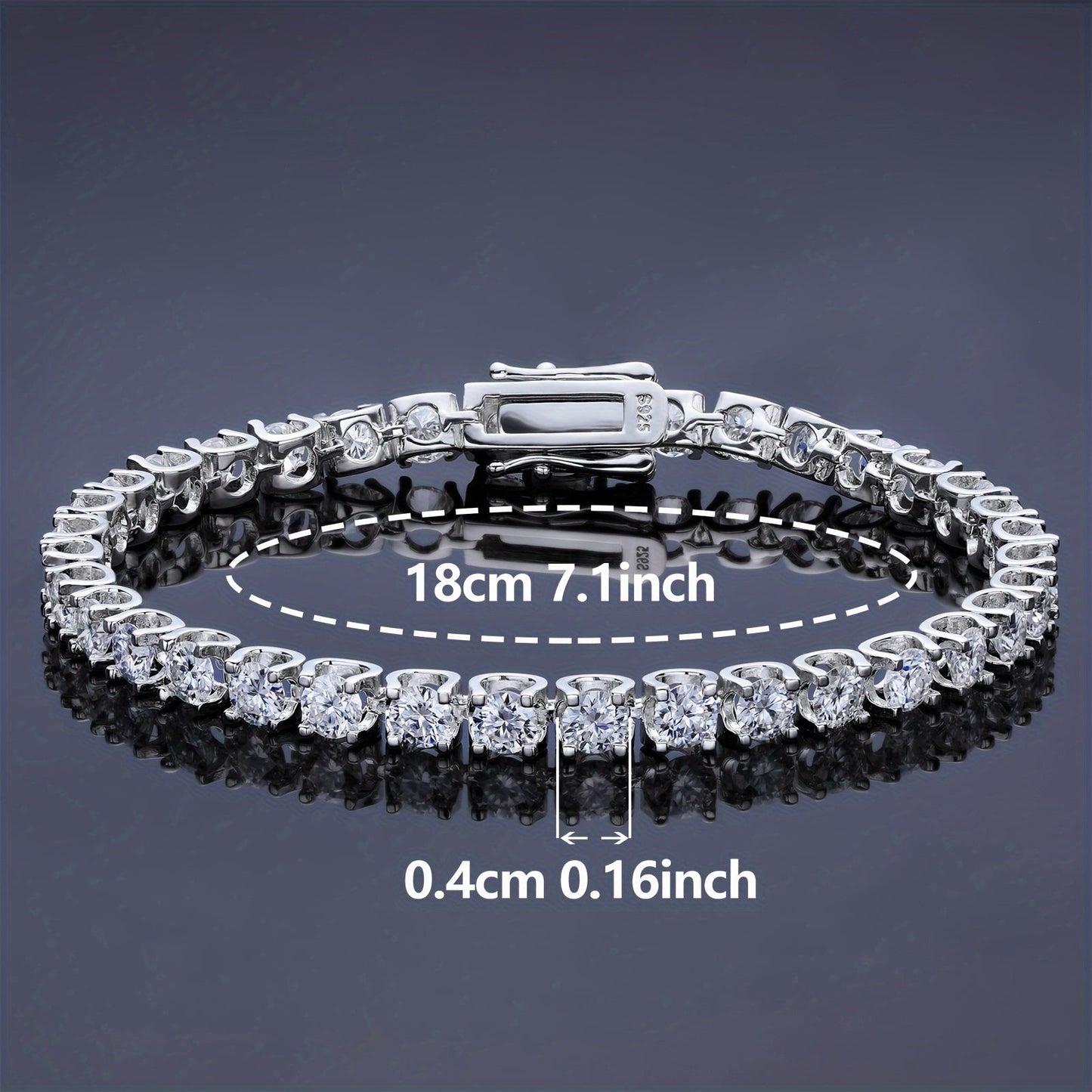 Hip Hop Style Jewelry Bracelet for Women, featuring a 925 Silvery Moissanite. Perfect Wedding Gift. Comes with a Gift Box.