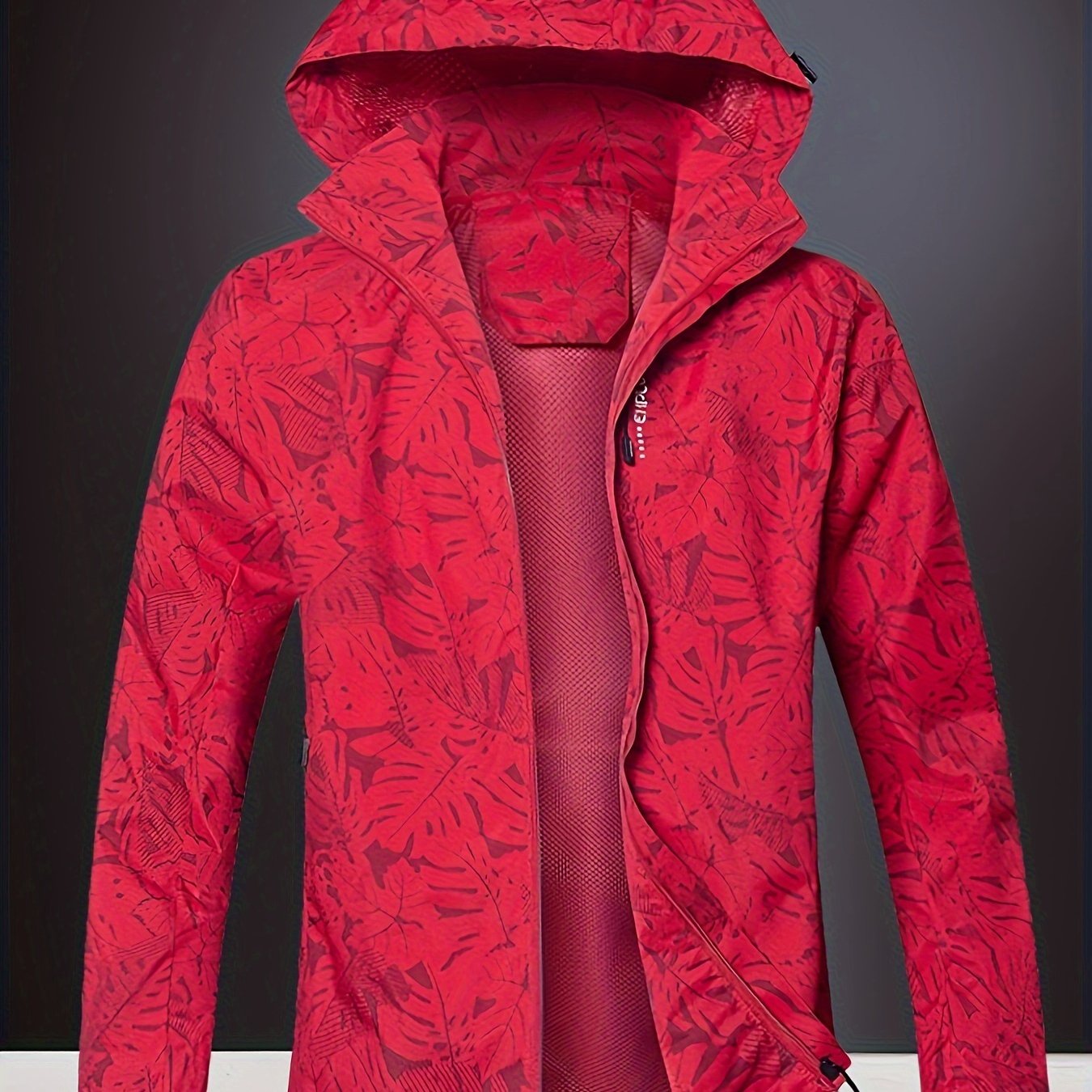 Women's outdoor sports jacket with water-resistant and windproof features, detachable hood, and zipper closure.