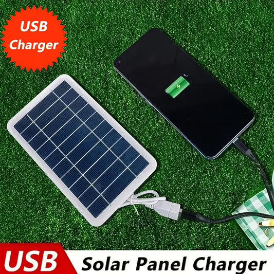 Durable solar panel charger with USB port for travel and camping, compatible with mobile devices and other electronics, with female to male connector and ≤36V operating voltage.