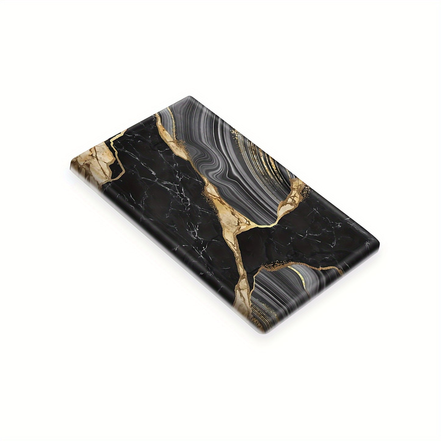 Sleek Black and Gold Marble Light Switch Cover - Decorative Faceplate for Home, Bathroom, and Dimmer Outlets