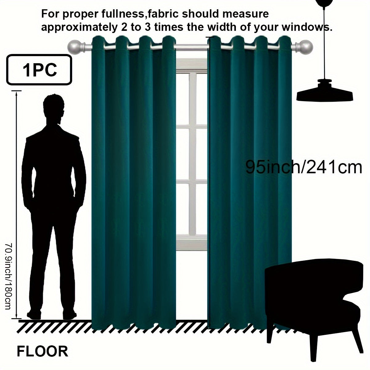 1PC Insulation and Blackout Circle Curtains, Ideal for Bedrooms and Living Rooms, Minimize Noise and Light Blocking