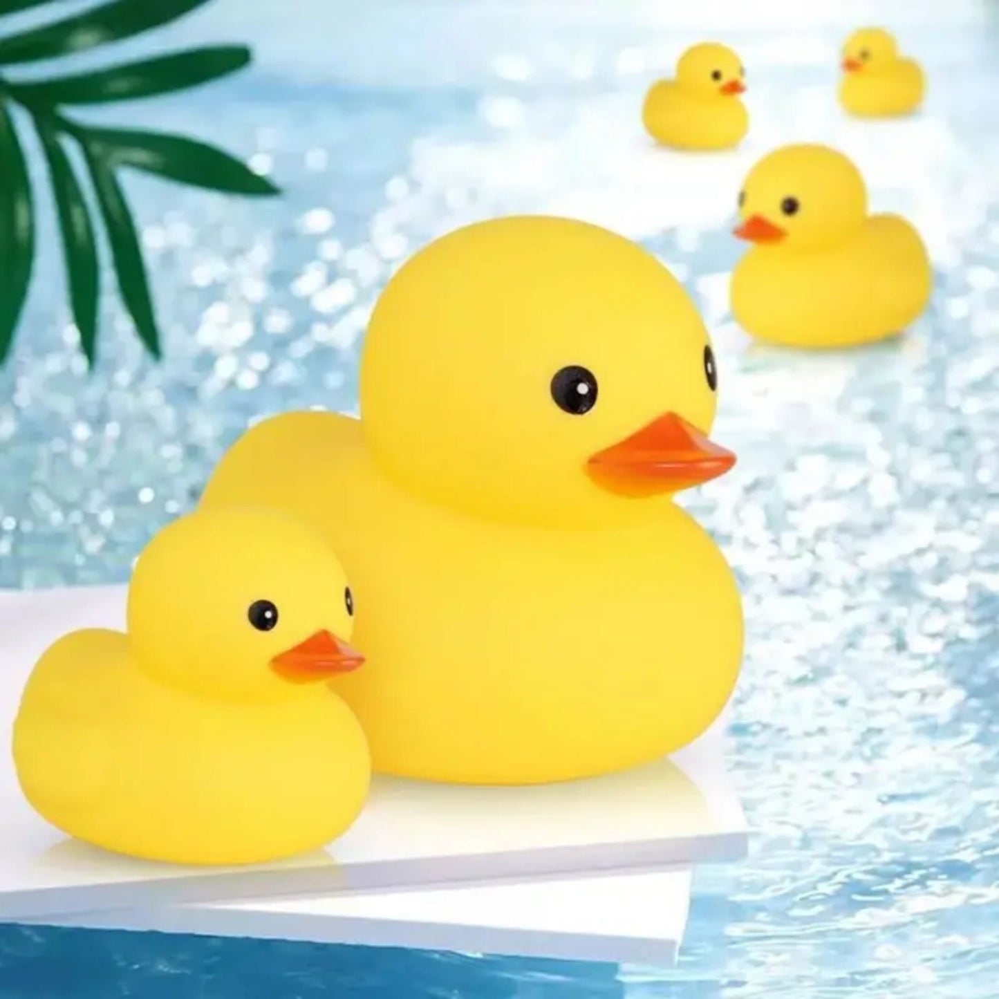 A set of 6 Bathroom Pool Ducks for Bathtime and Play in the Shower