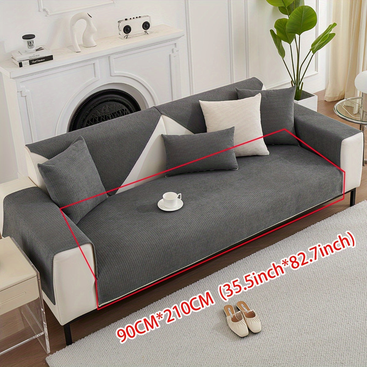 Anti-splash, all-season velvet sofa cushion with anti-cat scratch, pet-friendly, anti-slip, and dustproof features.