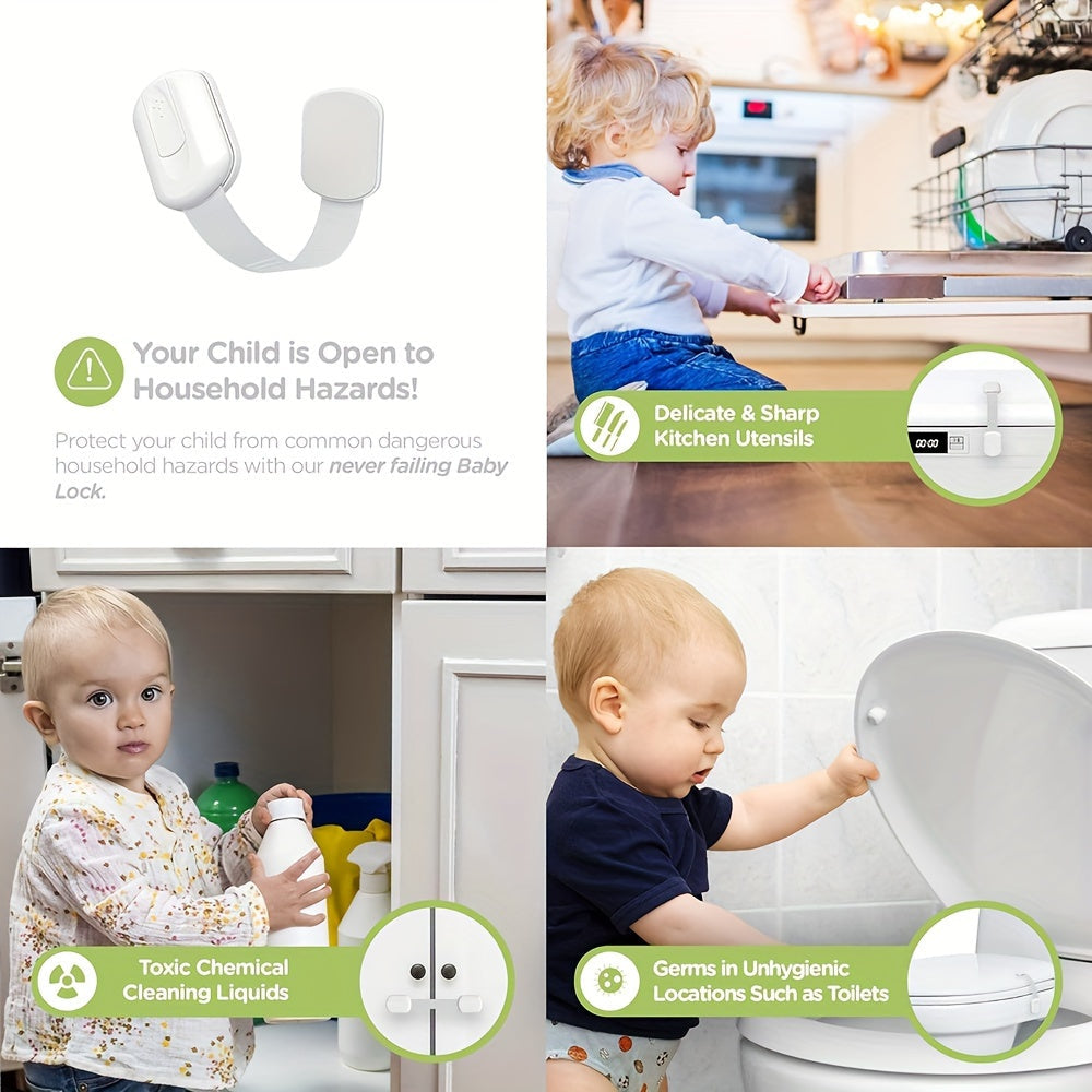 Simple to Install Child Safety Lock - Utilizes 3m Adhesive, No Screws or Magnets Required, Versatile for Cabinets, Drawers, Doors, Kitchens & Beyond