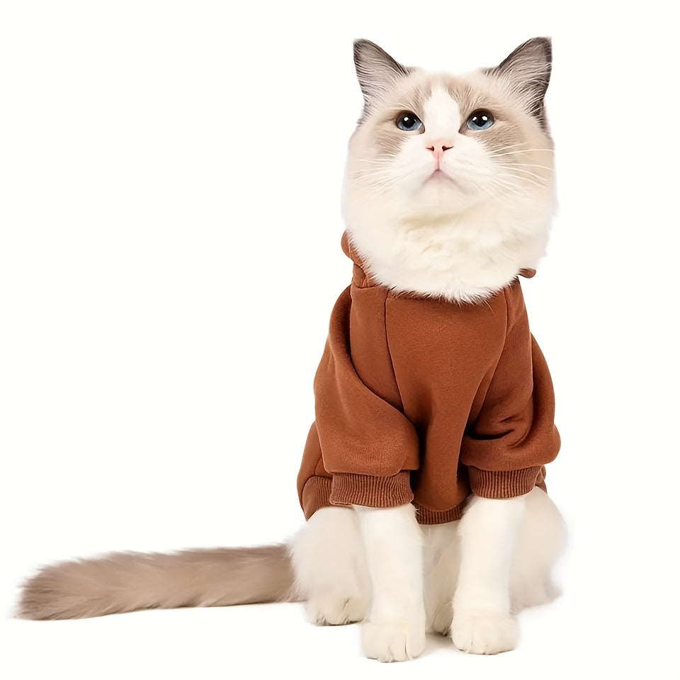 Stylish hooded sweatshirts for small to medium pets in various colors, made of durable all-season polyester. Perfect for winter wear.