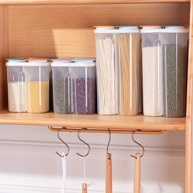 Moisture-Proof Cereal Jar with Divided Compartments - Ideal for Organizing Kitchen Pantry