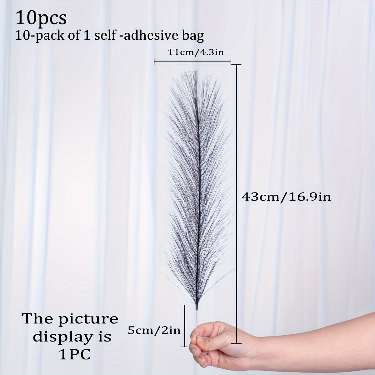 10 artificial reed Pampas grass flowers, 42.93 cm tall, perfect for Bohemian decor in any room or event