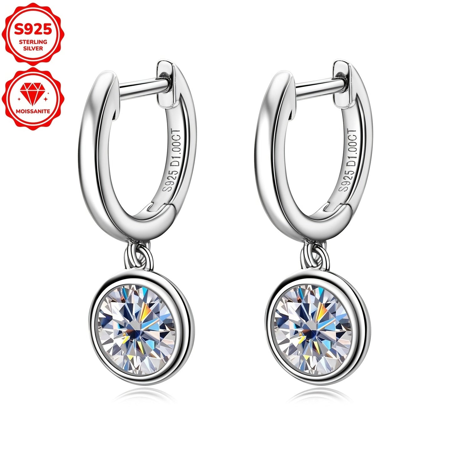 These fashionable ladies' earrings are made from high-quality 925 sterling silver and feature 6.5mm round Morganite ear hoops. They come with a GRA certificate, making them the perfect jewelry birthday gift. The earrings have a total weight of