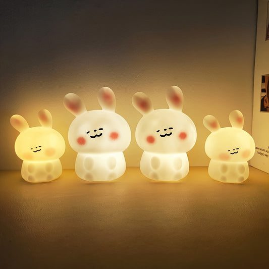 Blush Bunny LED Night Light powered by button batteries, ideal for parties and bedroom decoration gift for friends and family.