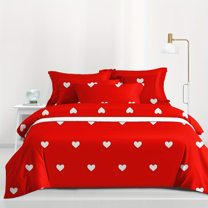 1 Brushed Duvet Cover with Love Print, Soft and Comfortable, for Bedroom or Guest Room (Duvet Core and Pillowcase not included)