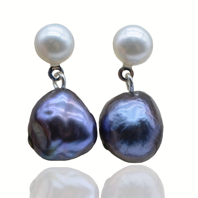 Simple yet elegant, these 1 Pair of Saudade Freshwater Baroque Black Pearl Drop Earrings are made with 925 Sterling Silver Plating. These June Birthstone Studs are perfect for women who appreciate fashion jewelry. They are great for daily wear and make