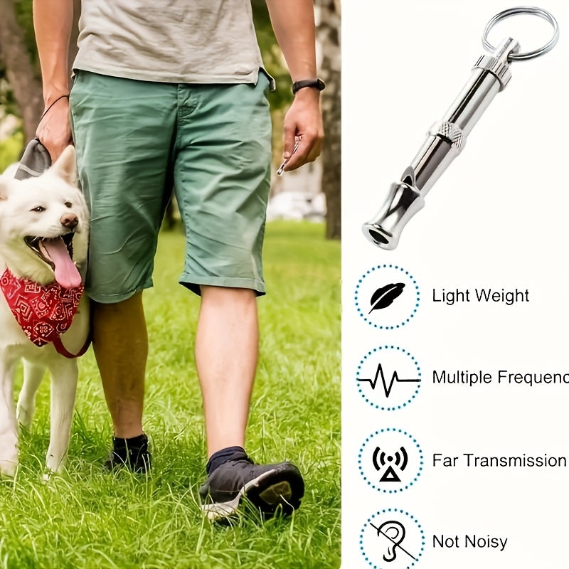 Adjustable frequency ultrasonic whistle for dog and pigeon training.