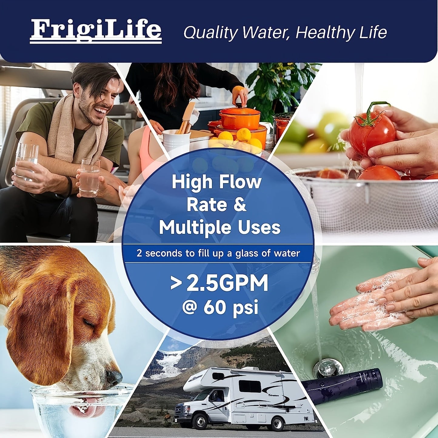 The 1pack FrigiLife Under Sink Water Filter System is a high-capacity solution for clean drinking water. With the ability to filter up to 22,000 gallons, this system connects directly under your counter to remove chlorine, large particles, bad taste, and