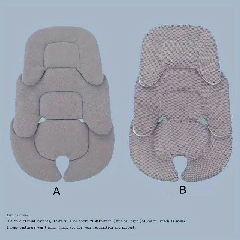 All-season Baby Stroller Seat Cushion with Safety Inner Pad and Waist Support, Reversible Design for Double-sided Use