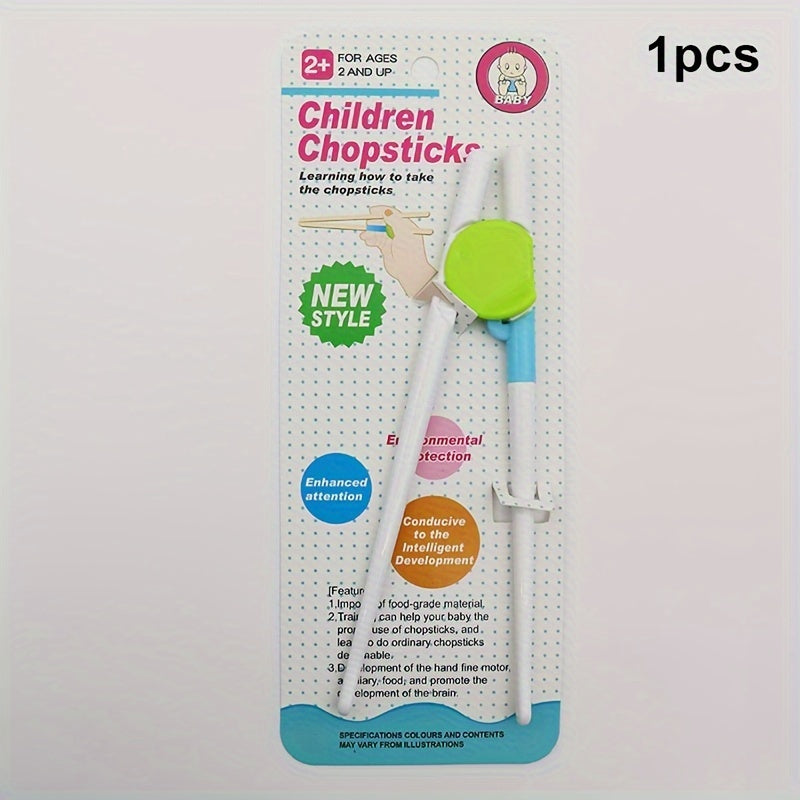 Training chopsticks set for beginners with detachable and reusable design, suitable for children, color available in red.