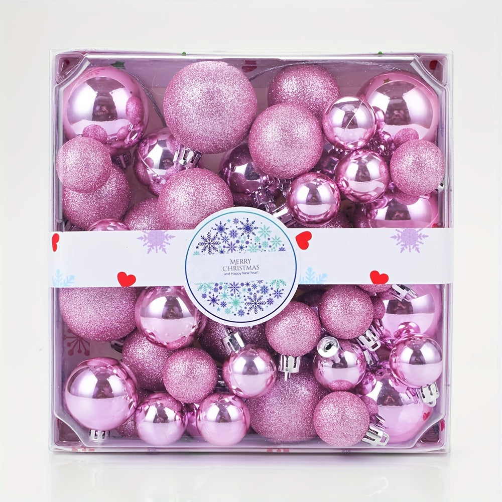 44 pieces of Christmas ball decorations for hanging on trees, walls, or windows at home or during holiday parties.