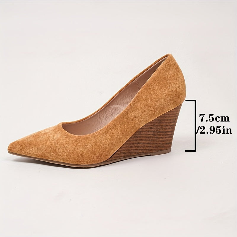 Casual women's wedge heels in solid color with a platform design for comfort.