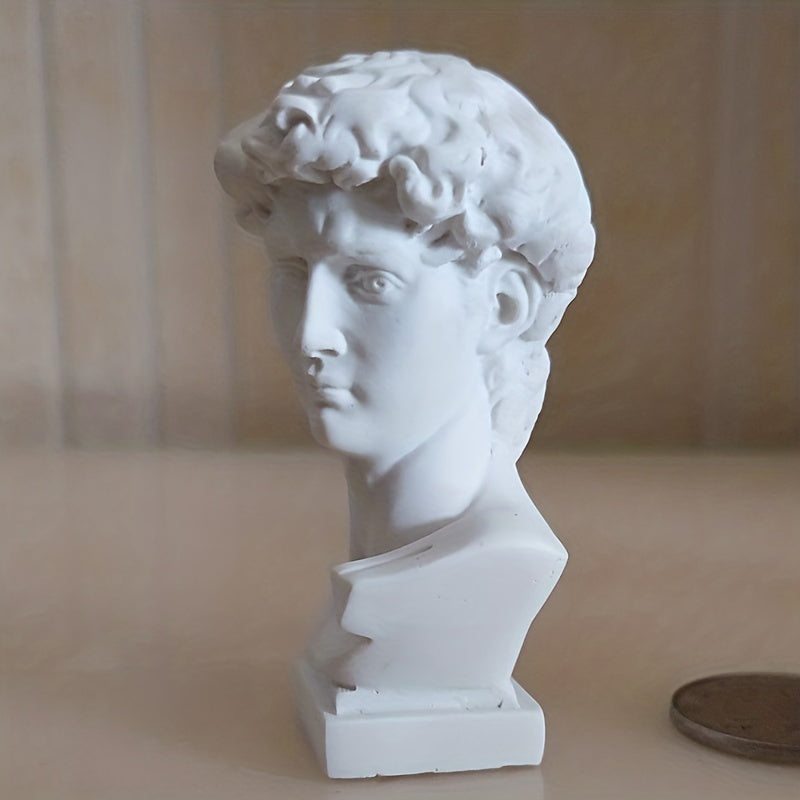 Greek bust statue: 7.0cm/2.76in, white resin, ideal for home or office decoration and collection.