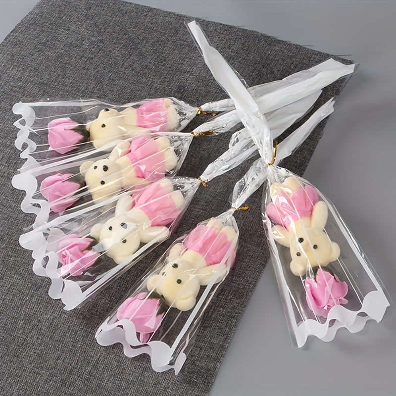 Valentine's Day gift: 1 PC Bear Rose Bouquet for friends' wedding or home decor.