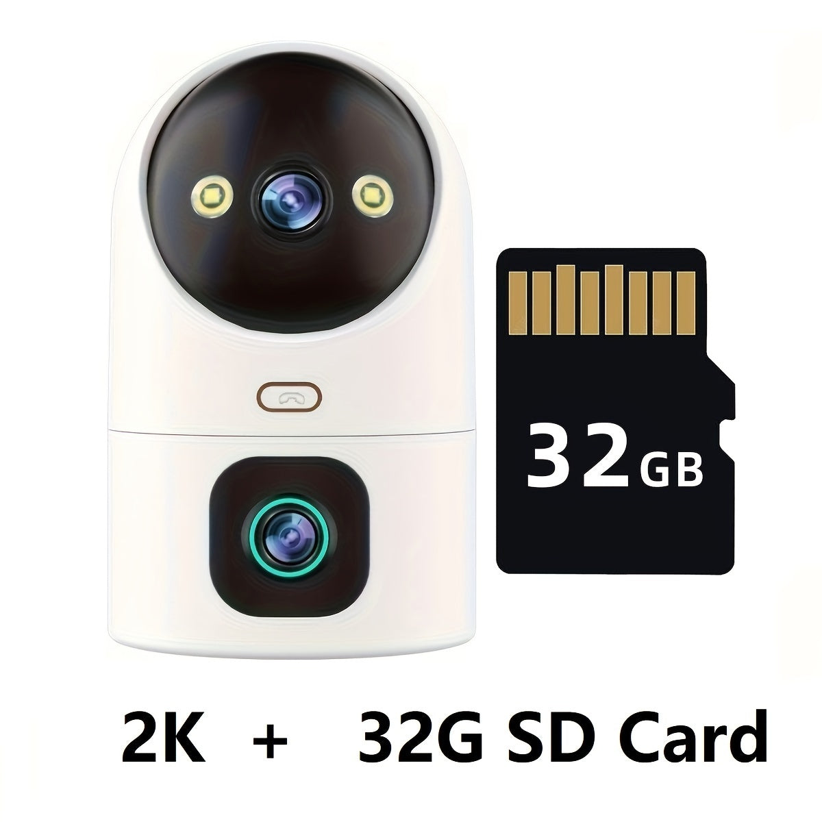 Experience enhanced security with the JOOAN 2K HD Dual-Screen WiFi Camera. This wireless security camera features high-definition video quality, one-click phone call capability, audio monitoring, alarm push notifications, and full-color night vision for