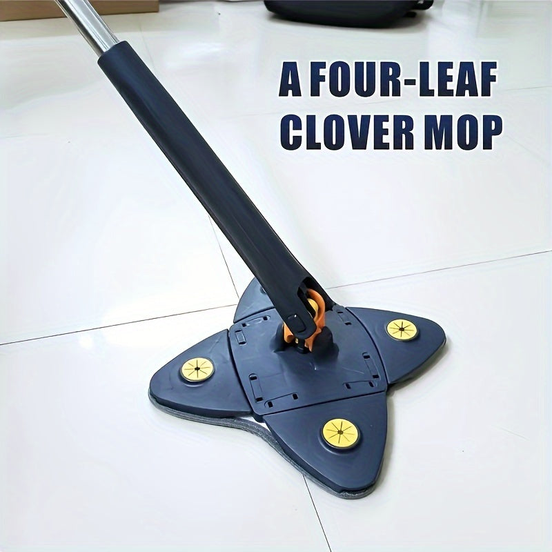 Introducing our innovative Four-leaf Clover Floor Mop, perfect for home cleaning. With an easy-to-assemble handle and a 360-degree rotating head, this mop ensures effective cleaning. Its high absorbency and quick-drying features make it ideal for use in