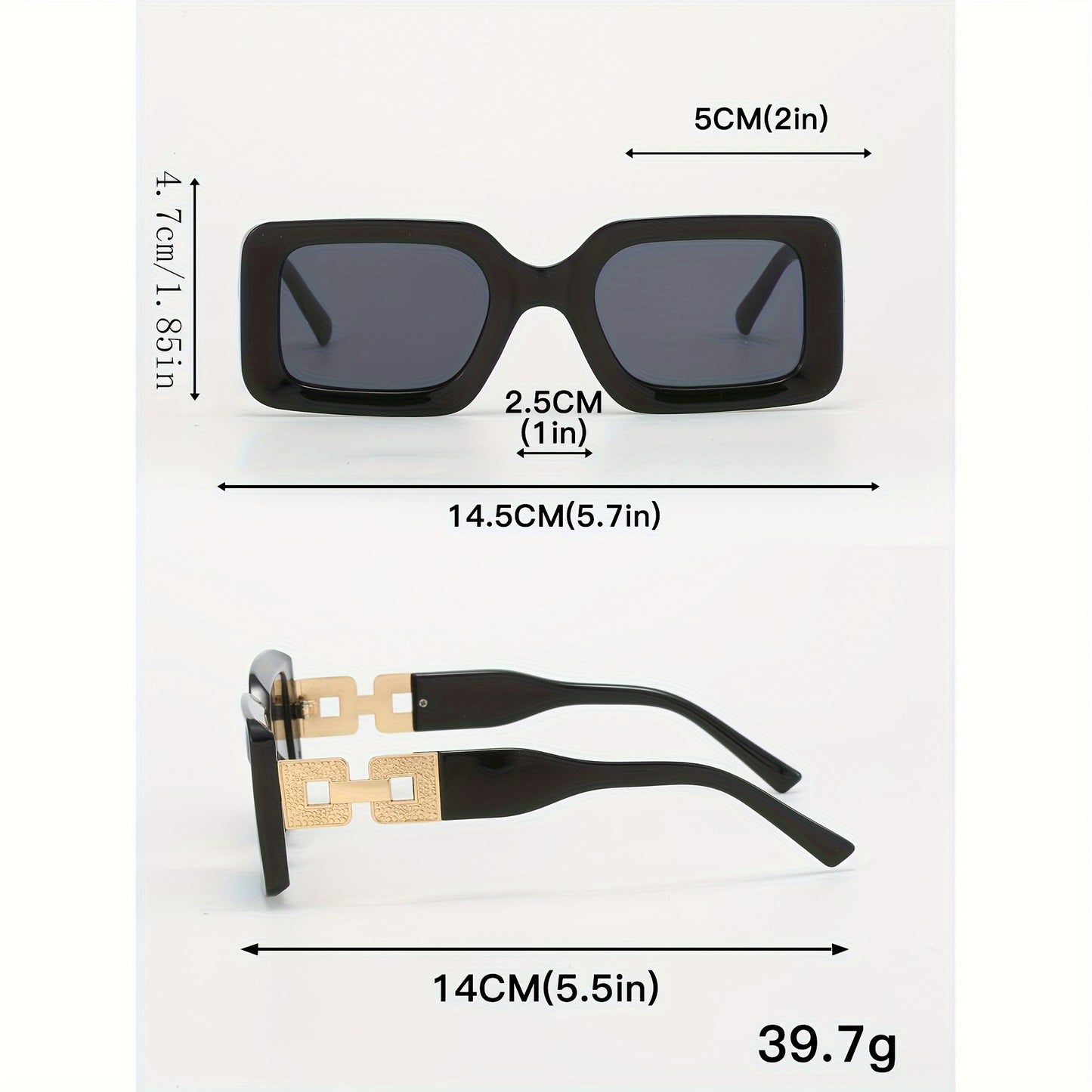 Fashionable square glasses with plastic frames and anti-reflective lenses, perfect for beach and travel.