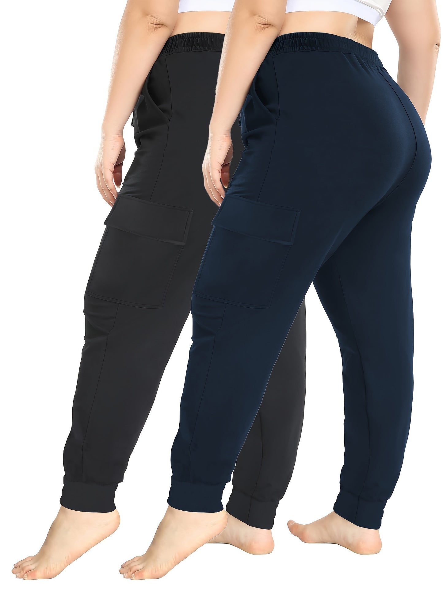 2 Plus Size Drawstring Pocket Work Pants from the New Spring/Summer Collection