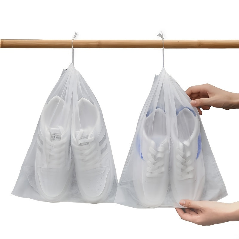 White Drawstring Dust Bag made of breathable non-woven fabric - Ideal for protecting and storing shoes