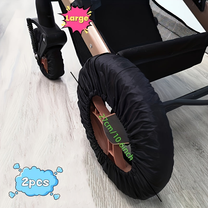 Set of 2 Youngsters' Stroller Wheel Covers - Keep Wheels Clean and Dust-Free, Smooth Roll Design for Youngsters & Umbrella Strollers