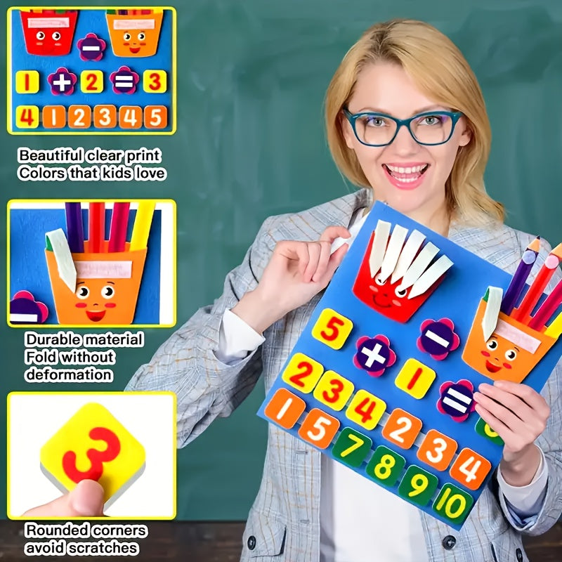 Vibrant Felt Number Toy for Kids - Educational & Fun Math Aid, Great for Developing Counting and Motor Skills, Ideal Gift for Christmas, Birthdays, and More.