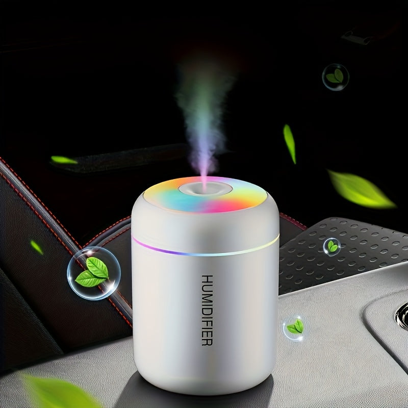 USB-powered smart diffuser with LED night light, cool mist, and aromatherapy for home or car use.