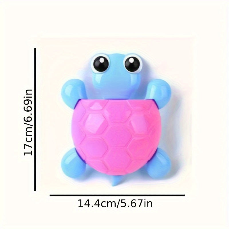 Turtle design suction cup toothbrush holder, great for Halloween and Christmas decorations.