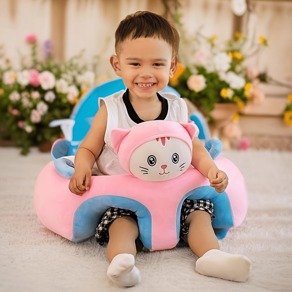 Floor Seat for Babies with Plush Animal Design and Support for Sitting Up, Perfect for Learning to Sit with Comfortable PP Filling