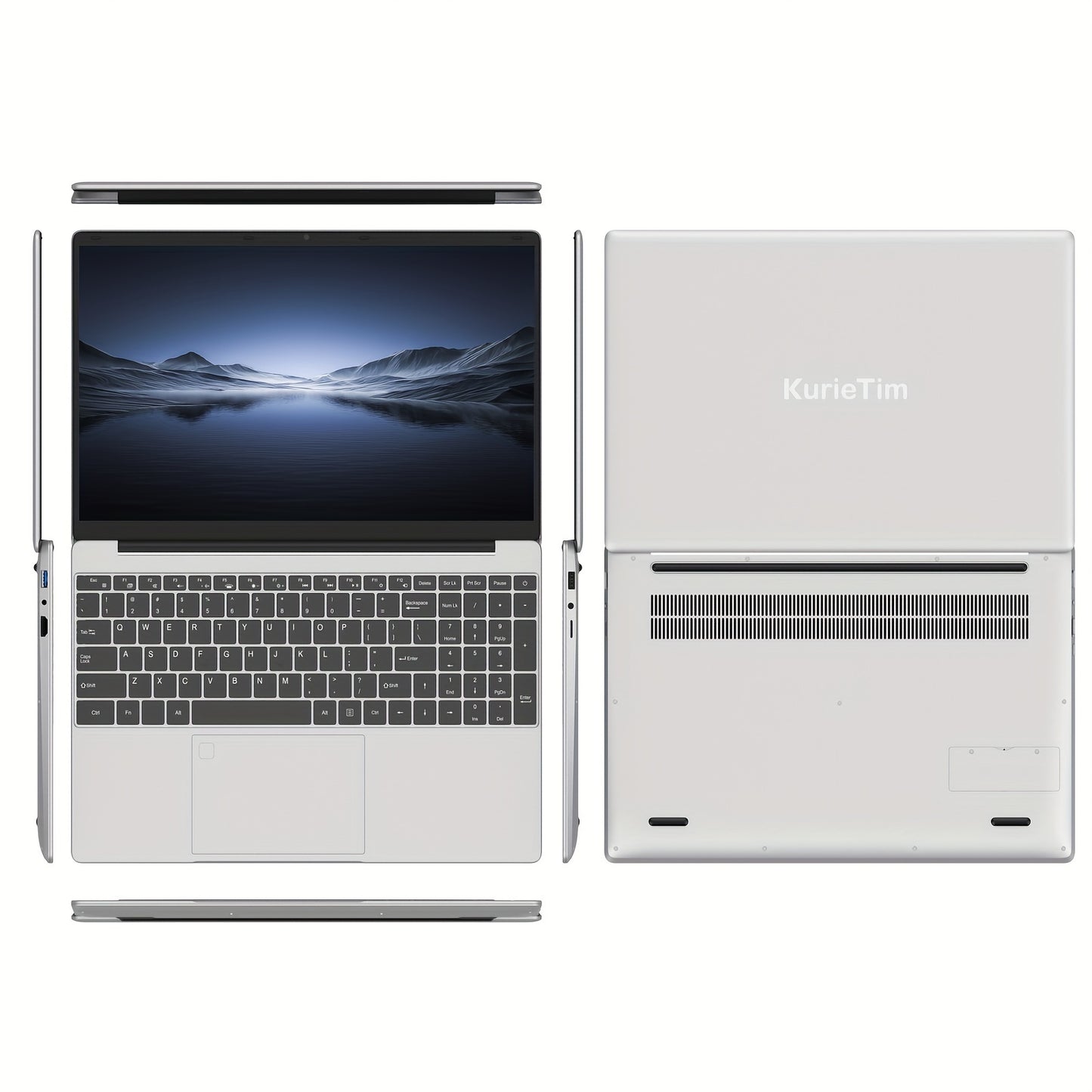 KurieTim Laptop Computer with 16GB DDR4 RAM, 512GB SSD, Intel N95 processor, 39.62cm FHD IPS LCD, Backlight Keyboard, Webcam, Touch Bar, Qwerty Keyboard, 8000mAh Lithium Battery