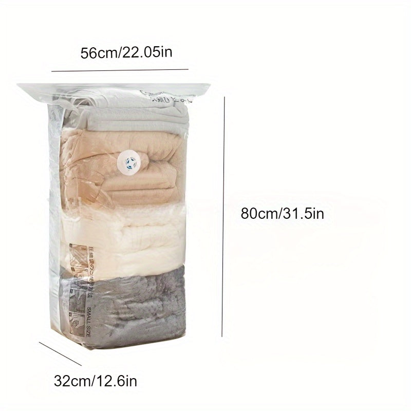 Vacuum Storage Bags for Clothing and Quilts - Space-Saving Design, No Pump Required, Simple Seal, Rectangular Shape