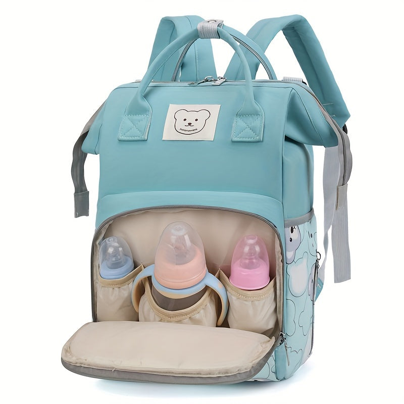 Trendy and chic, this spacious and lightweight backpack is perfect for moms on the go. Featuring a waterproof design and adorable little bear motif, this backpack can easily be attached to a stroller for added convenience.