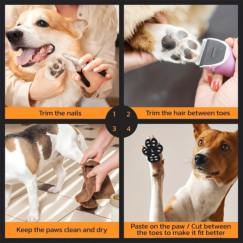 20 Non-Slip Dog Paw Protectors for Hardwood Floors, Self-Adhesive, Disposable Booties, Suitable for Small to Large Breeds.