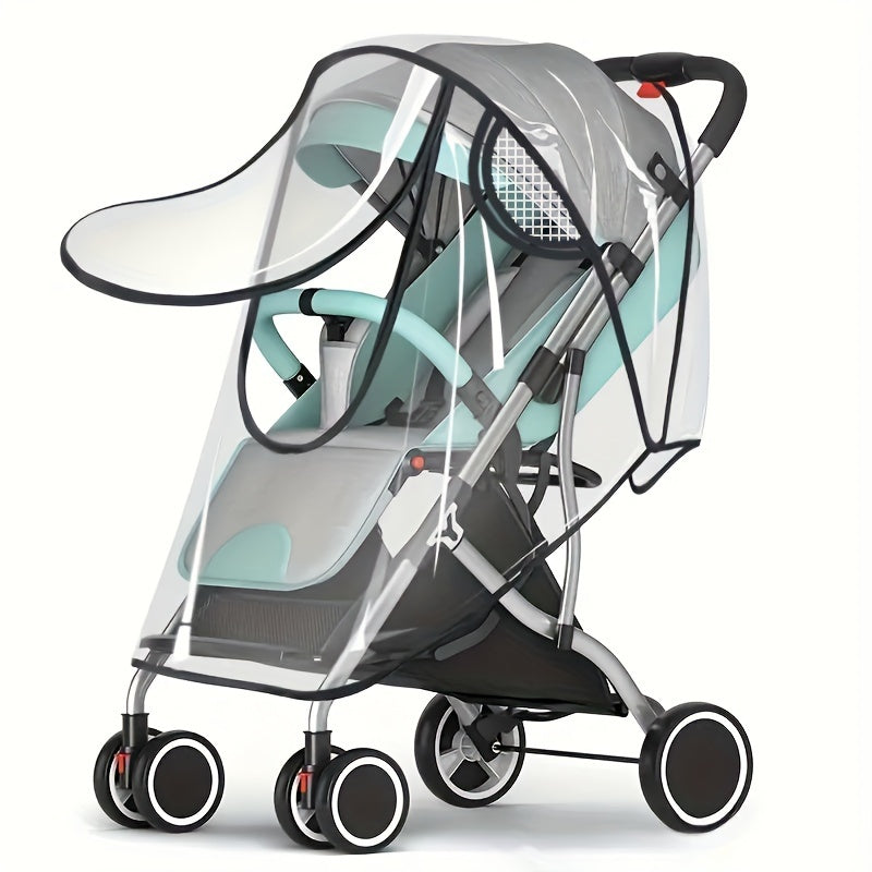 All-Weather Baby Stroller Shield, Protects from Rain, Wind, Dust and Insects, Waterproof and Breathable with Durable Plastic Material, Ideal for Baby Strollers.