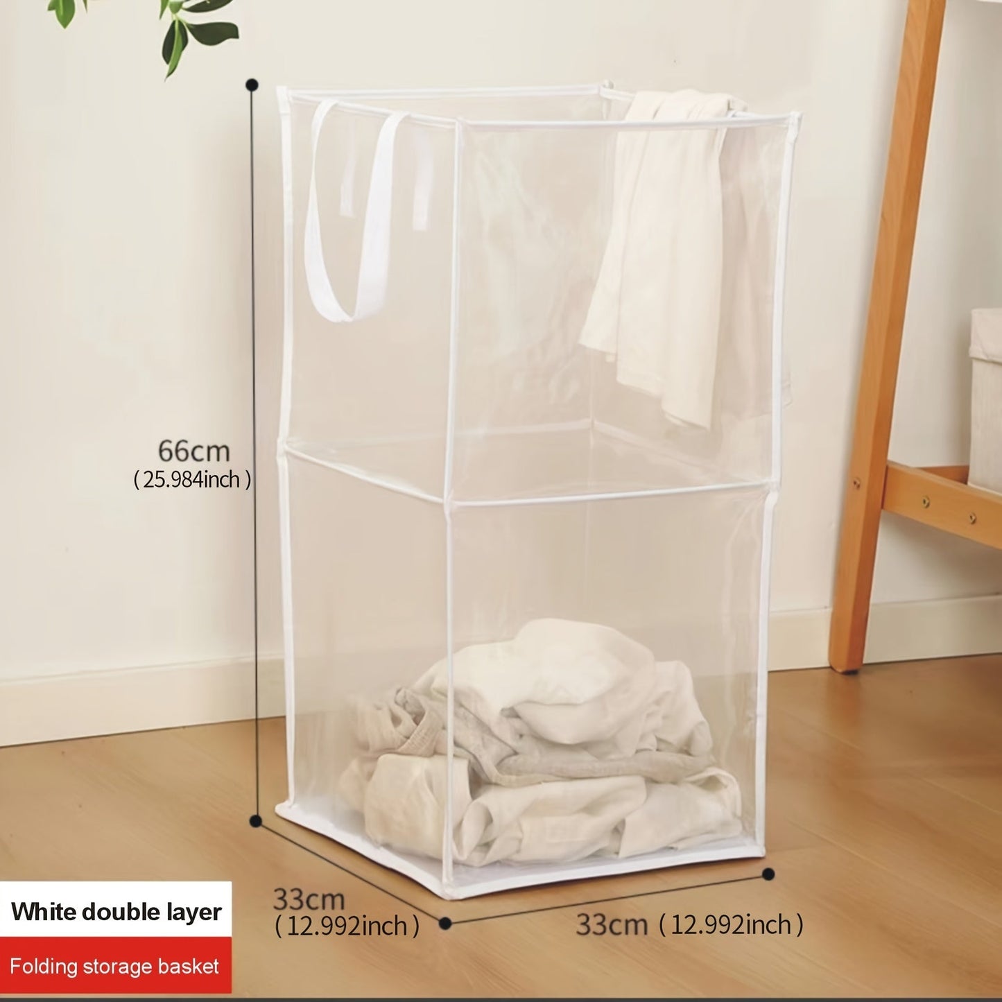 Foldable dirty clothes basket with handles, ideal for bathroom or toy storage and home organization.