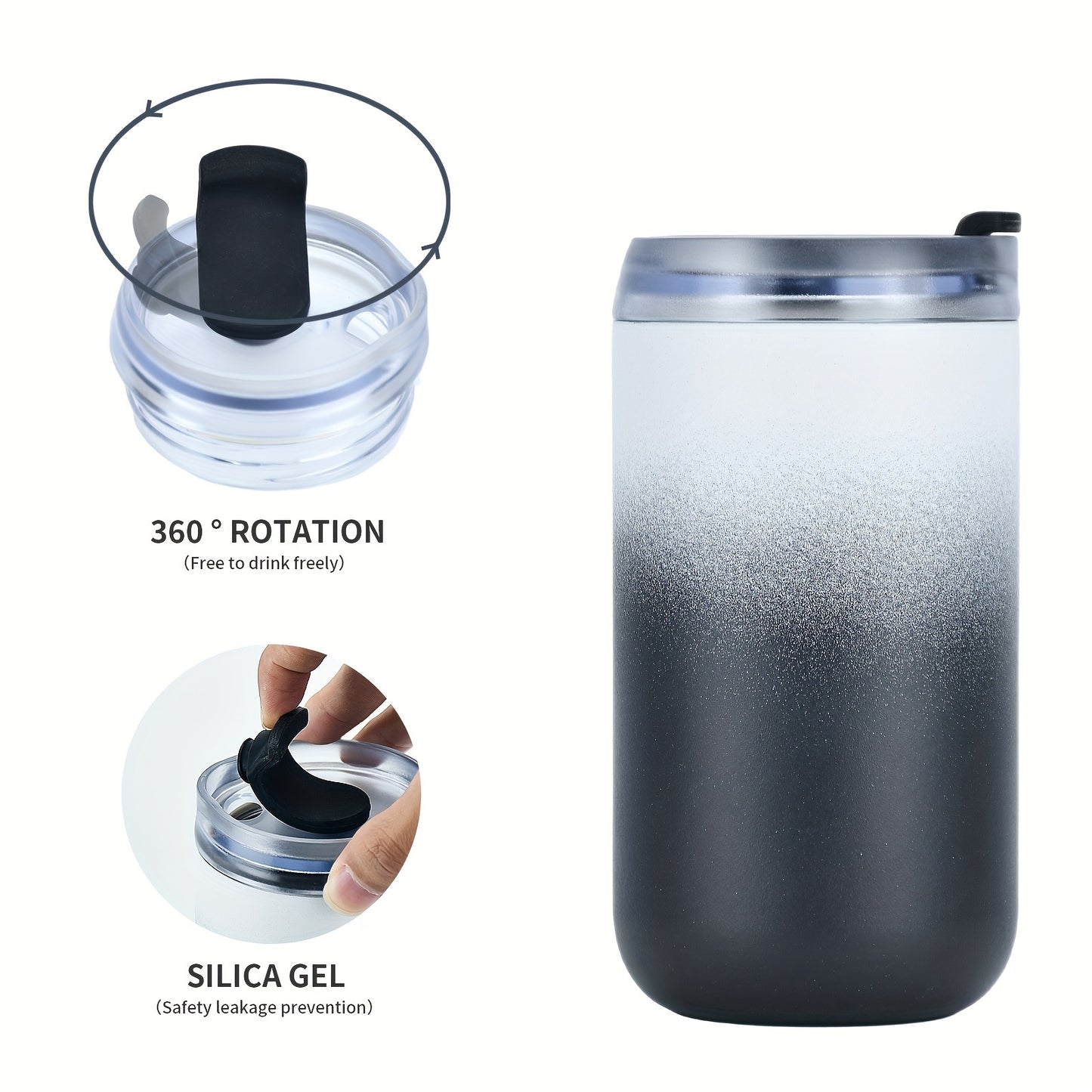 13.5oz stainless steel travel mug with leakproof flip lid for hot and iced drinks. BPA-free, dishwasher safe, 400ml capacity.