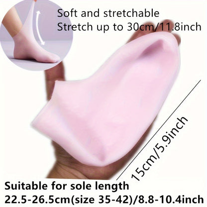 Silicone gloves and socks for soft, fragrance-free hand and foot care.