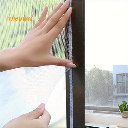 Self-adhesive window screen set for multiple windows, mosquito-proof and cuttable, includes hooks and adhesive tape for easy installation. Great for home decoration.