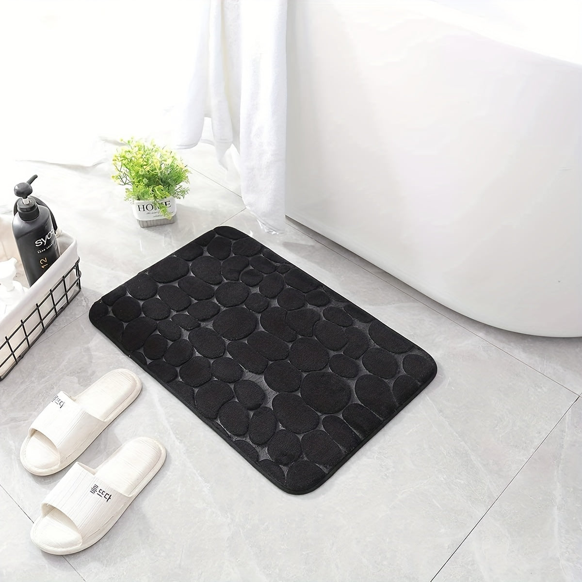 1pc Memory Foam Bath Rug for Your Shower Room! Soft, Comfortable, Rapid Water Absorbent, Non-Slip, Washable - Perfect Bathroom Decor