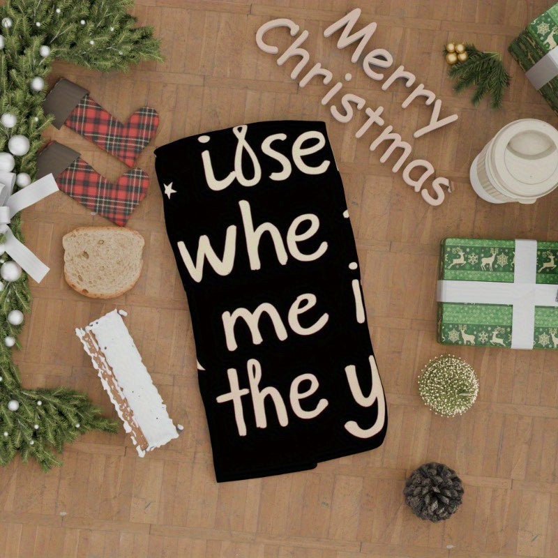 Merry Christmas Kitchen Towel Decor - 1pc measuring 18 by 66.04 cm, Soft Holiday Decorations, KYLJX