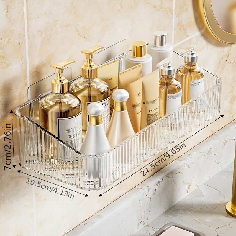 1pc Wall Mounted Bathroom Storage Rack for organizing bathroom accessories.